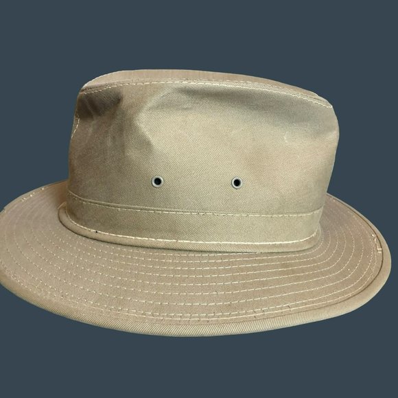 Men's HatQuarters USA by Henschel Canvas Fedora Hat Khaki Durable Waterproof - Picture 3 of 7